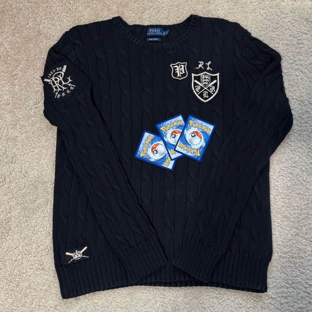 Polo by Ralph Lauren Black Cable Knit Sweater